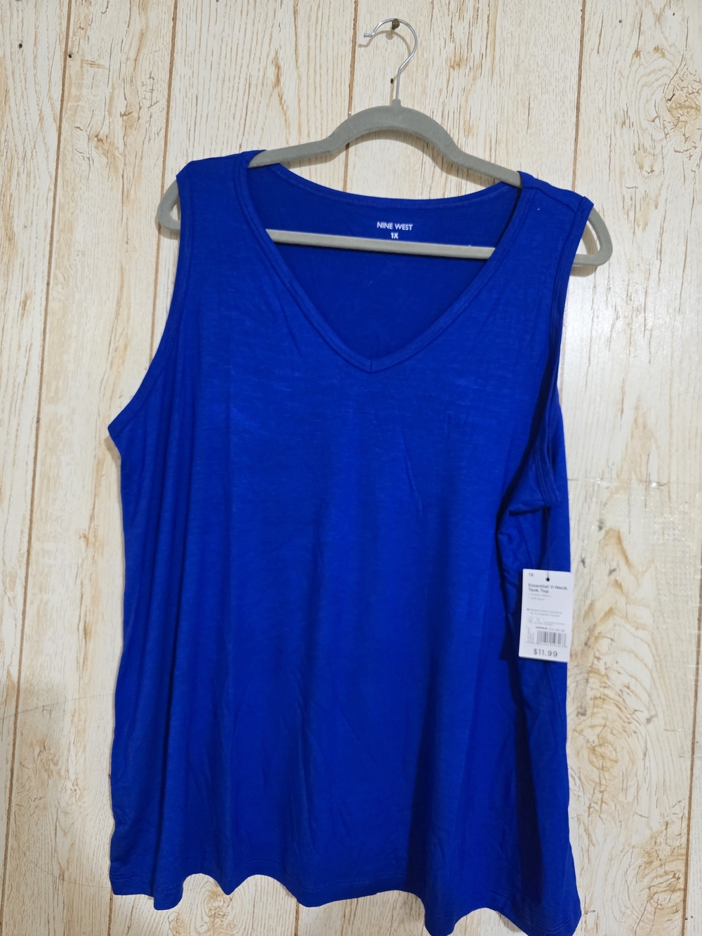 Nine West Women's V-Neck Sleeveless Tank Top - Blue